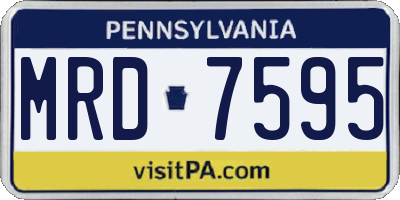 PA license plate MRD7595