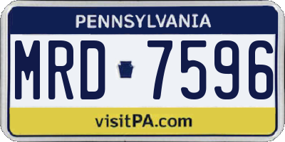 PA license plate MRD7596