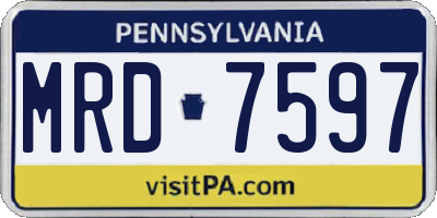 PA license plate MRD7597