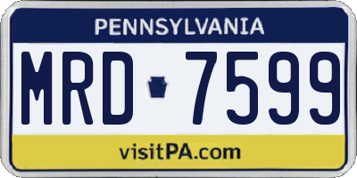 PA license plate MRD7599