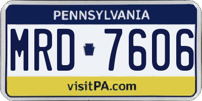 PA license plate MRD7606