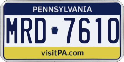 PA license plate MRD7610