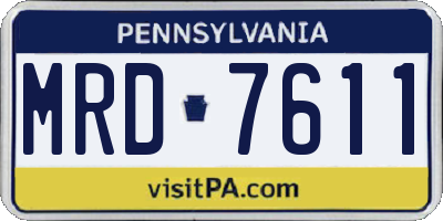 PA license plate MRD7611