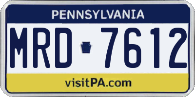 PA license plate MRD7612