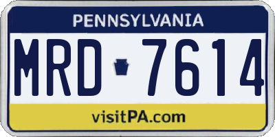 PA license plate MRD7614
