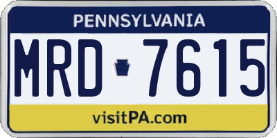 PA license plate MRD7615