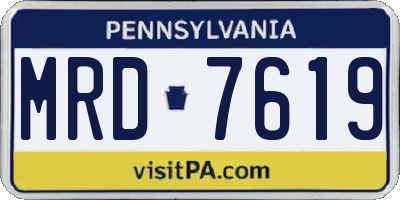 PA license plate MRD7619