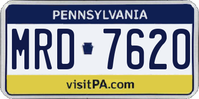PA license plate MRD7620
