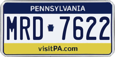 PA license plate MRD7622