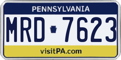 PA license plate MRD7623