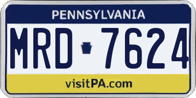 PA license plate MRD7624