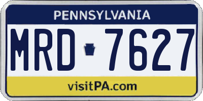 PA license plate MRD7627