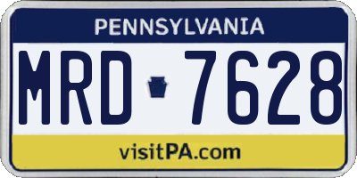 PA license plate MRD7628