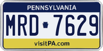 PA license plate MRD7629