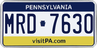 PA license plate MRD7630