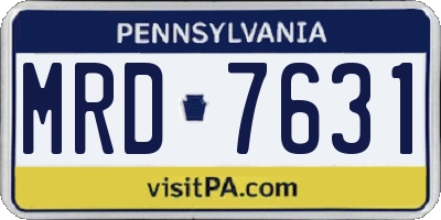 PA license plate MRD7631
