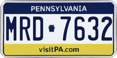 PA license plate MRD7632
