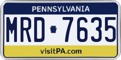 PA license plate MRD7635