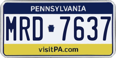 PA license plate MRD7637