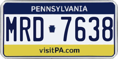 PA license plate MRD7638