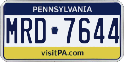 PA license plate MRD7644