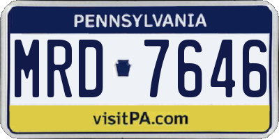 PA license plate MRD7646