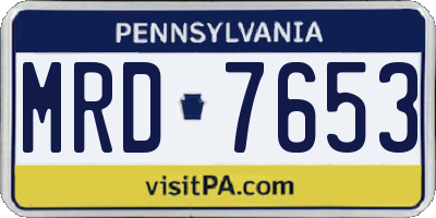 PA license plate MRD7653