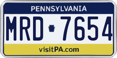 PA license plate MRD7654