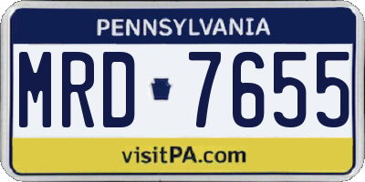 PA license plate MRD7655