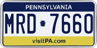 PA license plate MRD7660
