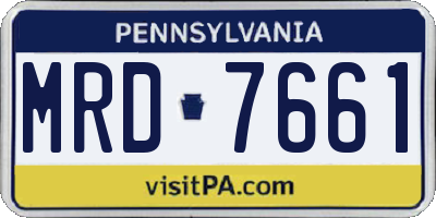 PA license plate MRD7661