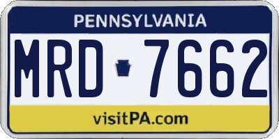 PA license plate MRD7662