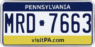 PA license plate MRD7663