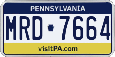 PA license plate MRD7664
