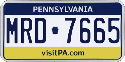 PA license plate MRD7665