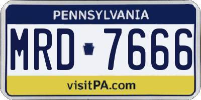 PA license plate MRD7666