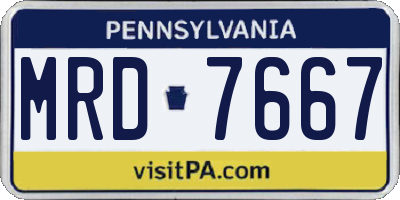PA license plate MRD7667