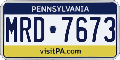 PA license plate MRD7673