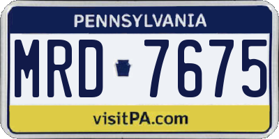 PA license plate MRD7675