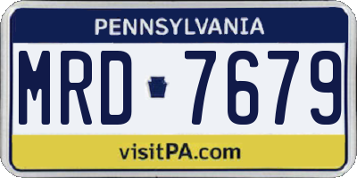 PA license plate MRD7679