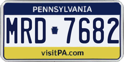 PA license plate MRD7682