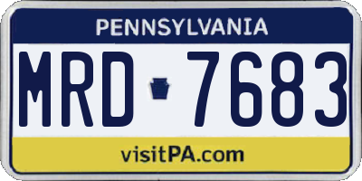 PA license plate MRD7683