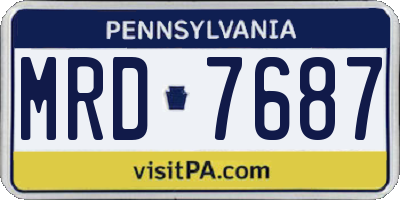 PA license plate MRD7687