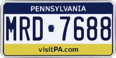 PA license plate MRD7688
