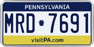 PA license plate MRD7691