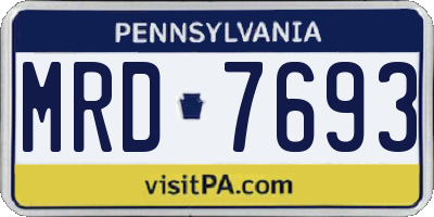 PA license plate MRD7693