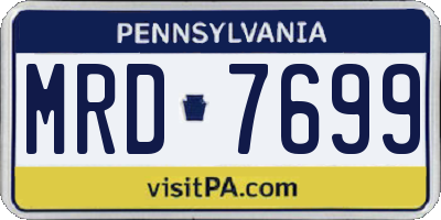 PA license plate MRD7699