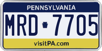 PA license plate MRD7705