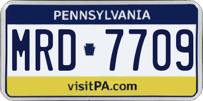 PA license plate MRD7709