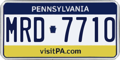 PA license plate MRD7710